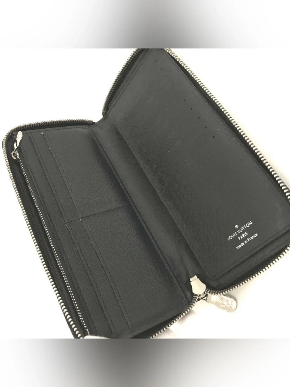 AUTH Louis Vuitton Long Vertical Zippy Trunk Wallet Black EPI Leather AUTHENTIC